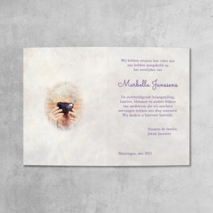 Dankbetuiging ontwerp roos en foto binnen